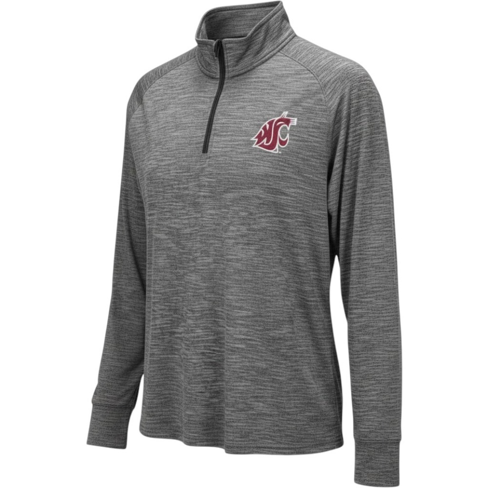Champion WSU Cougars Quarter Zip Pullover Gray Space Dye Mens XL WSU Top